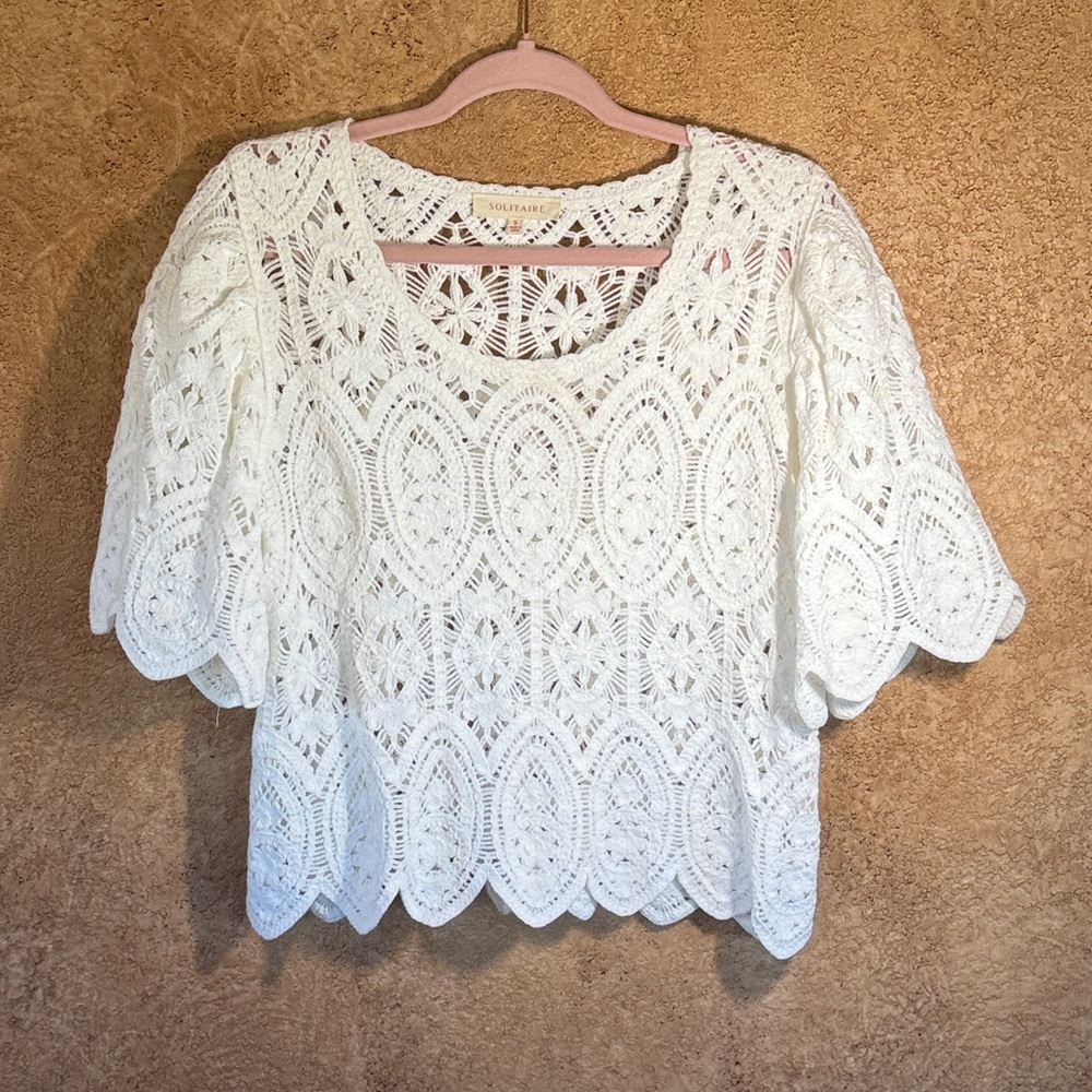 Solitaire Ivory Crochet Pattern sweater - Picture 2 of 10